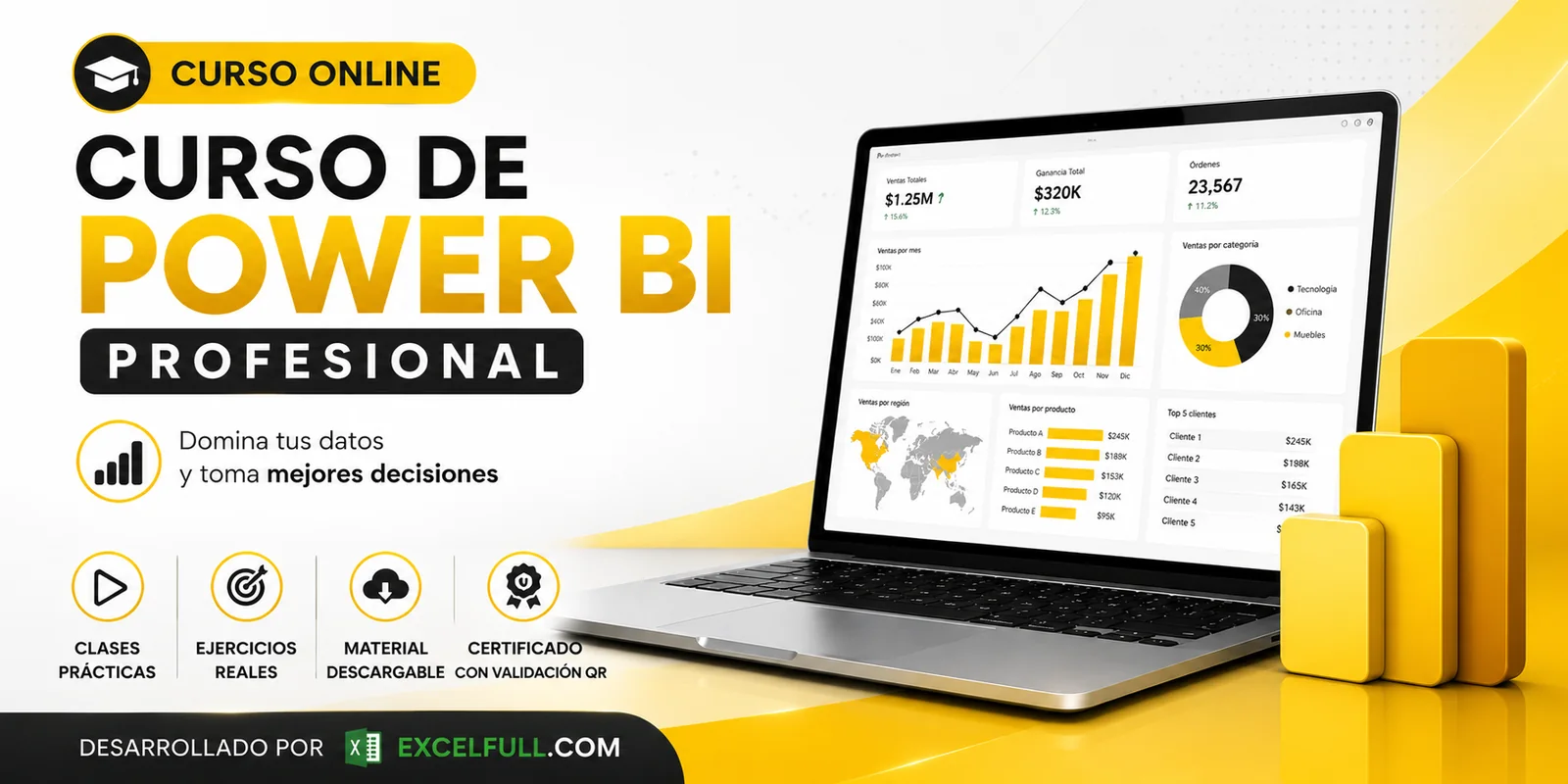 Curso de Power BI online profesional con dashboards y análisis de datos
