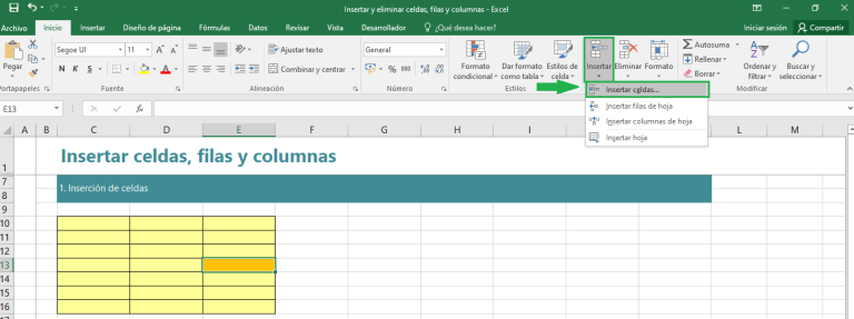 Insertar Celdas Filas Y Columnas Excelfull Com
