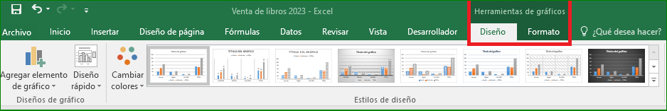 cambiar el diseño de un grafico