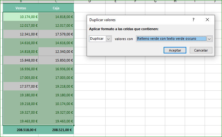 COMPARAR DOS COLUMNAS EN EXCEL