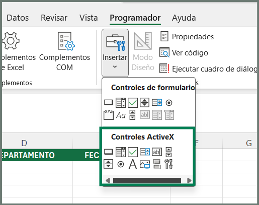 crear formularios en Excel