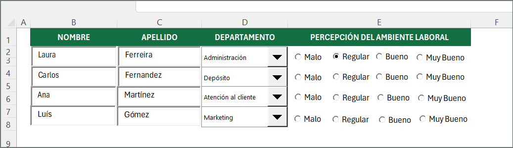 crear formularios en Excel