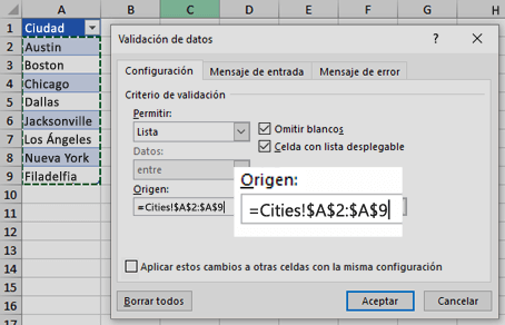 las listas desplegables en excel