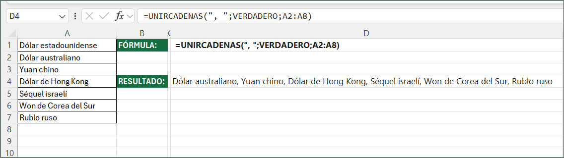 ejemplo función unircadenas