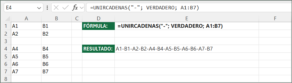 ejemplo función unircadenas