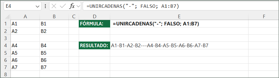 ejemplo función unircadenas