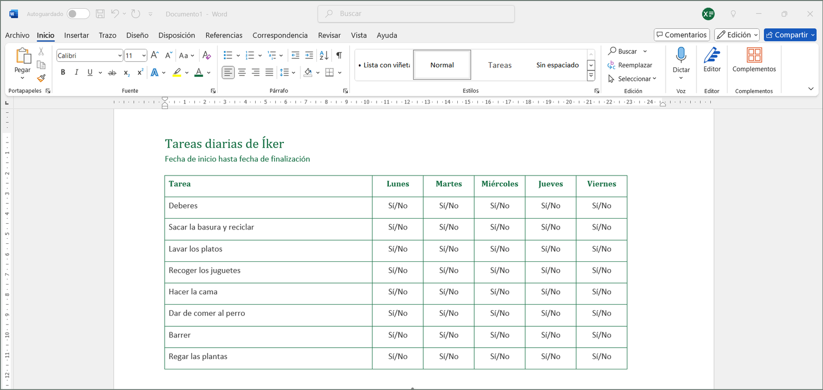 copiar una tabla de Word en Excel