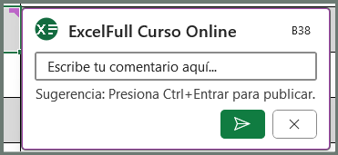 comentarios y notas en Excel, colaboración