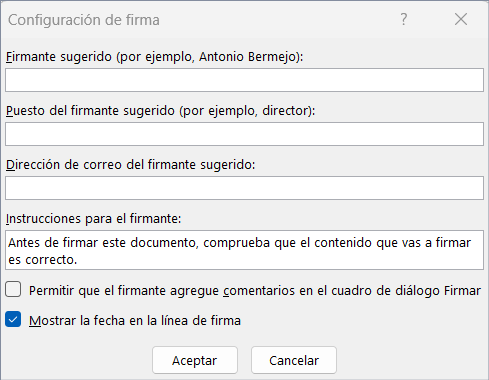 firmas digitales en Excel