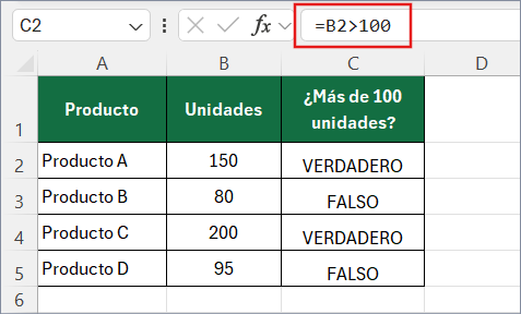 operadores en fórmulas de Excel