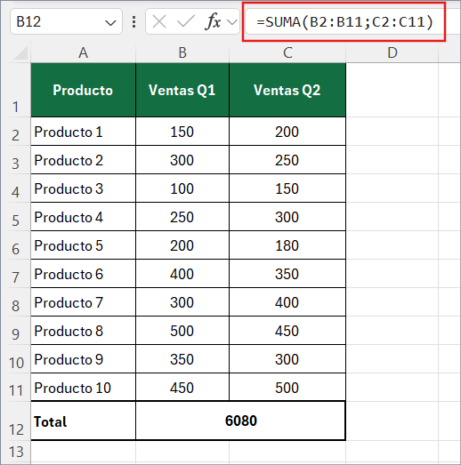 operadores en fórmulas de Excel