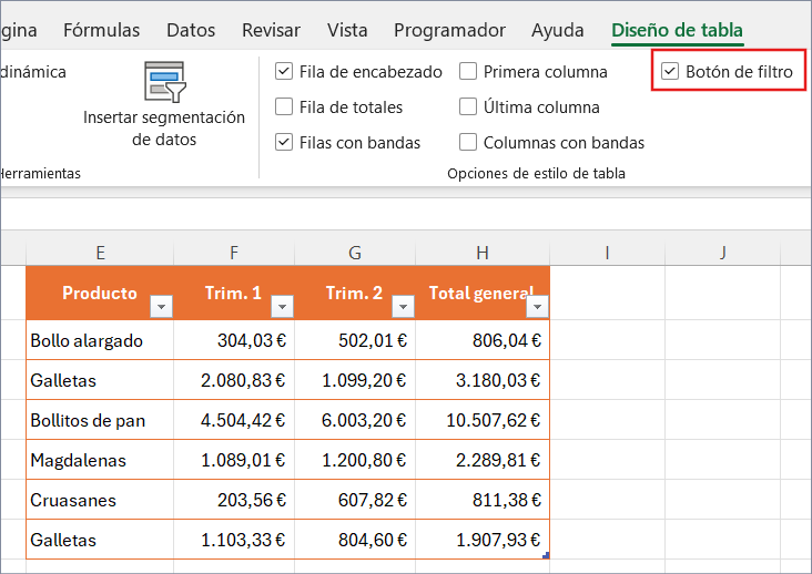 Tablas en Excel