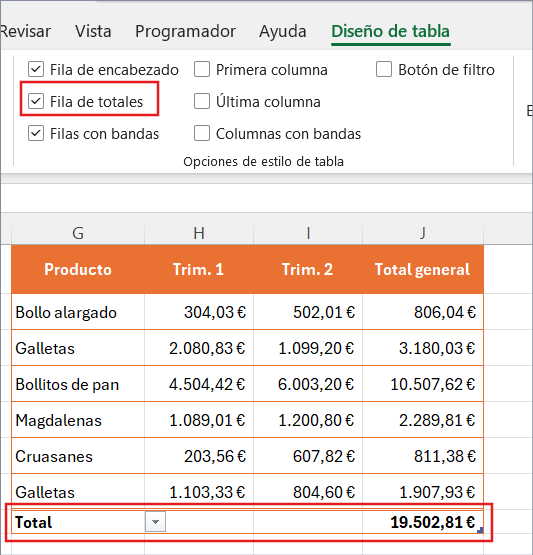 Tablas en Excel