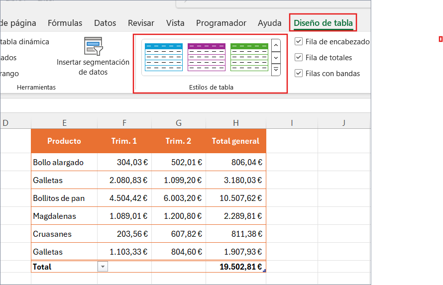 Tablas en Excel