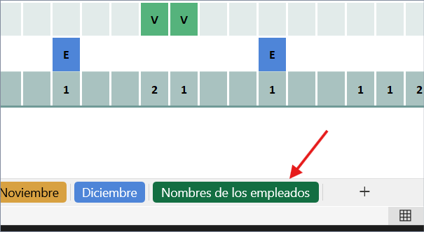 plantilla ausencias de empleados