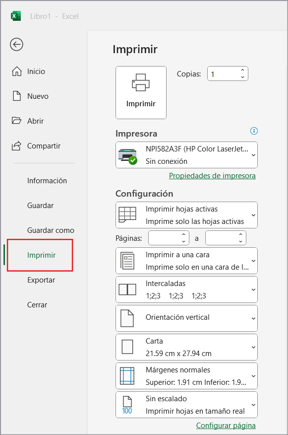 tareas básicas en Excel