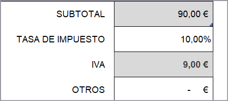 Factura en Excel