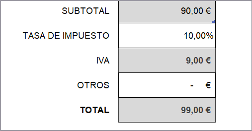 Factura en Excel