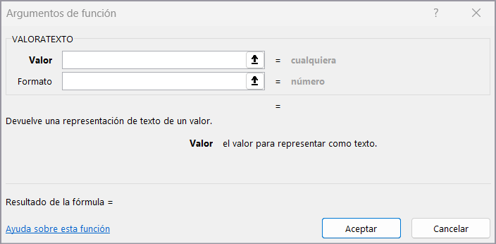 función VALORATEXTO