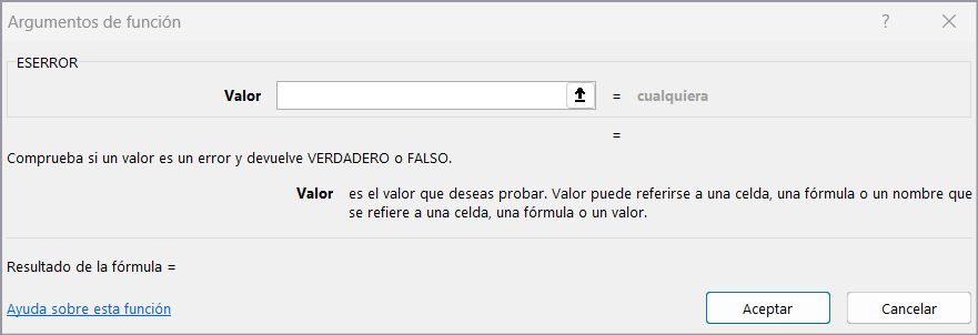 función ESERROR
