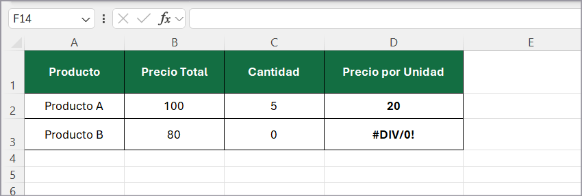 función ESERROR