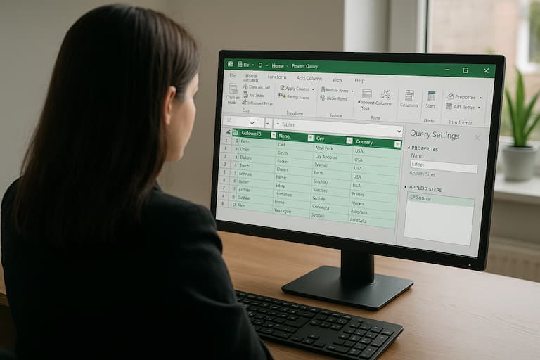 Persona trabajando con datos en una oficina en casa